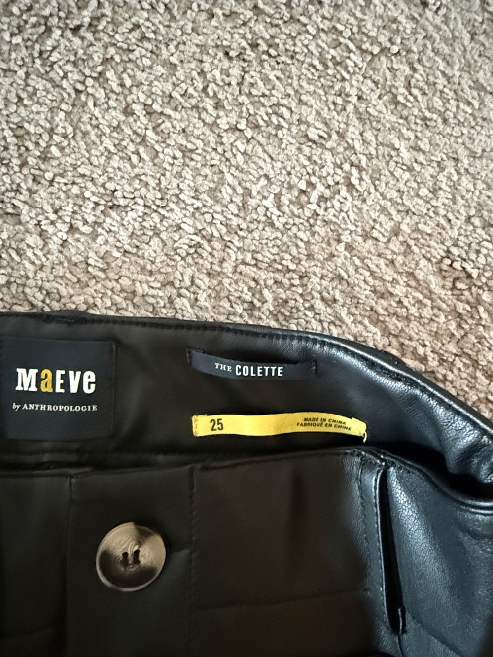 Maeve Black Faux Leather Skirt